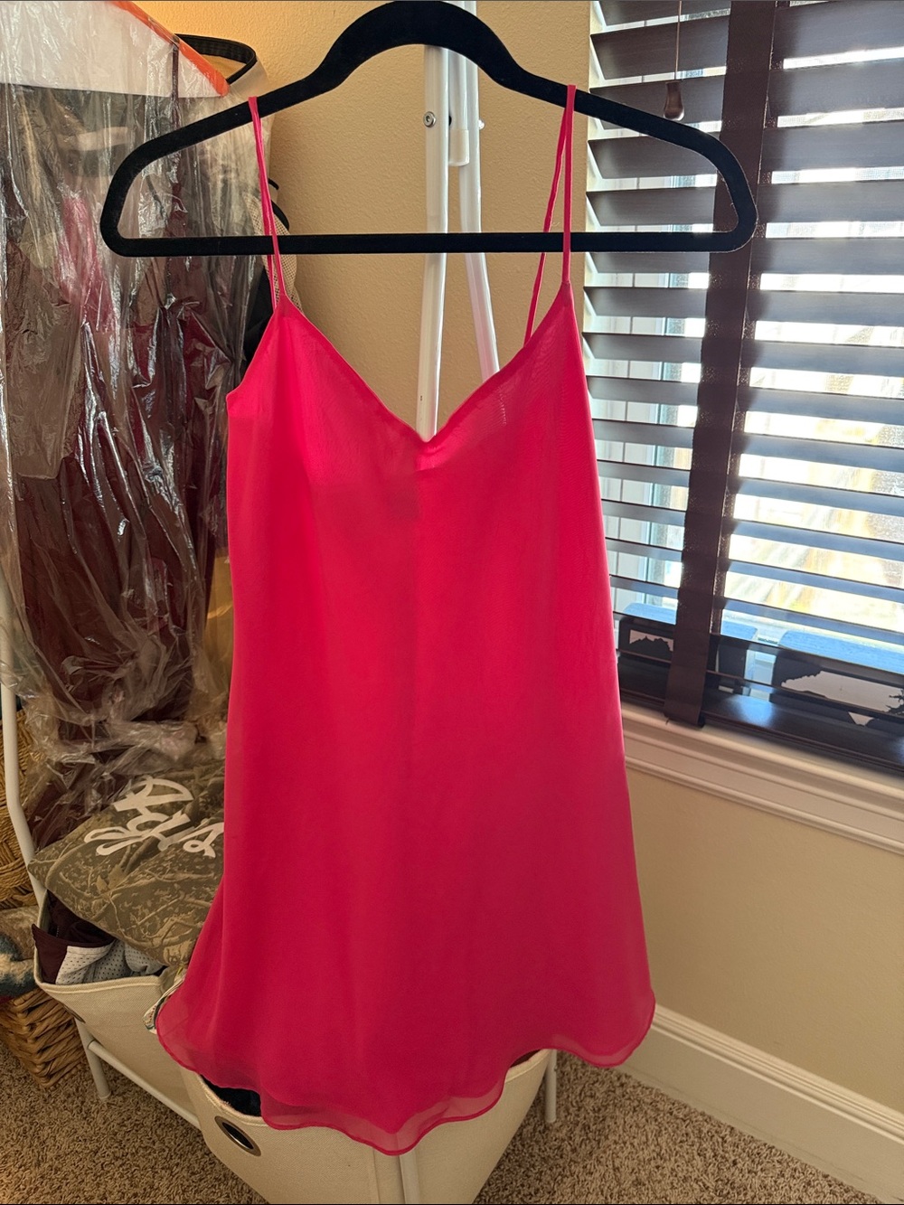 Slip Cami Tank Dress - Hot Pink